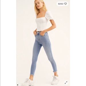 Free people High Rise jeans with fringe